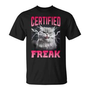 Camiseta Certificada con Diseño de Gato Meme, Divertida para Amantes de los Gatos - Product Image 1
