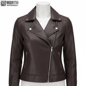 Veste en cuir pour femme en PU blanc de haute qualité, veste d'hiver respirante tricotée personnalisée pour l'extérieur - Product Image 5