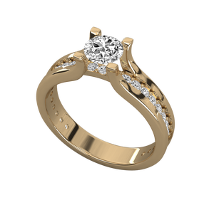 Anillo de Compromiso de Diamante de Corte Ovalado de 1.25CT, Chapado en Oro de 14K y Plata 925 de Alta Calidad, Certificado IGI, Estilo Clásico para Mujer - Product Image 1