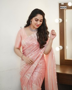 New Trendy Arrival Latest Indian Designer 60 GM Georgette <b>Saree</b> with Embroidery Sequence & <b>Blouse</b> for Women Wedding Wear - Product Image 4