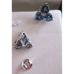 Pendientes Clásicos de Topacio con Forma de Corazón y Bola, Chapados en Rodio, de Cobre y Aleación de Zinc, para Bodas, Fiestas y Regalos - Product Image 1
