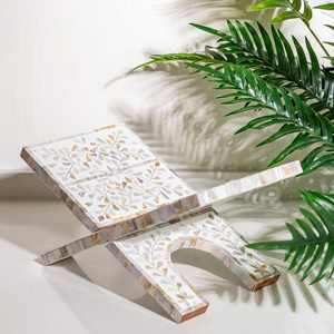 Soporte de lujo para libro bíblico y Corán de madre perla Ramadán islámico Mubarak Eid soporte de decoración para lectura sagrada y exhibición en el hogar - Product Image 3