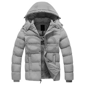 Blouson matelassé à capuche pour homme, chaud, doublure en coton, capuche amovible, élégant, durable, pour l'extérieur, style urbain, par temps froid - Product Image 1