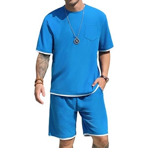 Ensemble de gymnastique pour hommes en deux pièces de haute qualité T-shirt et short respirants Ajustement confortable pour les vêtements de sport d'été Activités de plein air - Product Image 6