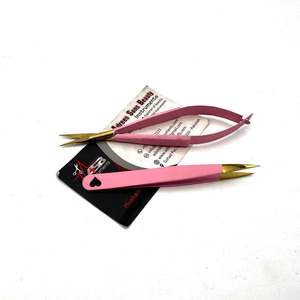 Pince à épiler pour sourcils à pointe inclinée rose mat avec ciseaux en forme de cœur et à ressort, personnalisable, vente en gros, outil de mise en forme des sourcils, épilation - Product Image 4