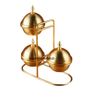 Bol à chocolat debout de table forme ronde bol à dates fini or mat vente chaude nouveau bol à chocolat de luxe - Product Image 1