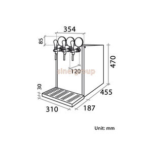 Refroidisseur d'eau de comptoir Polares 3-en-1 pour eau froide + tempérée + eau gazeuse 150lt./h. Refroidissement par bloc de glace sans électrovanne - Product Image 4