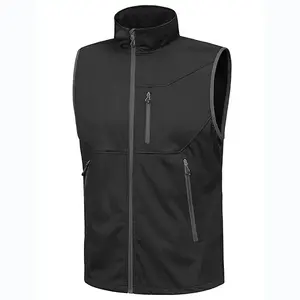 Vêtement pour homme de haute qualité, veste sans manches en softshell légère pour homme, doublée en polaire, coupe-vent, pour le golf et la course à pied - Product Image 5