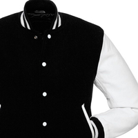 Veste de sport d'hiver personnalisée en cuir imperméable à capuche pour hommes avec broderie et détails en chenille - Haute qualité