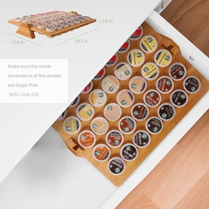 Portabicchieri in bambù K compatibile con tazze K, supporto per cialde da caffè K supporto per Organizer per cassetti per tazze - Product Image 5