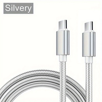 Grosir 1M 2M USB Tipe C 60W kabel Data pengisian cepat 3FT 6FT nilon dikepang PD Tipe C Schnell ladefabel Typ C Datenkabel