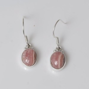 Solid 925 Sterling Silver <b>Drop</b> <b>Earrings</b> for Women Elegant <b>Bridal</b> Gemstone Jewelry with Rhodochrosite Fashion Supply - Product Image 2