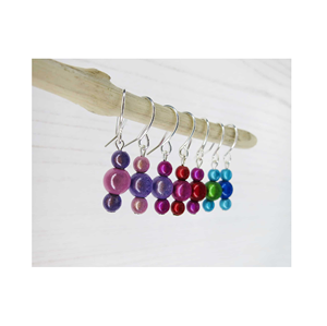 Diseño atractivo Mujeres aros resina pendiente cuentas aro pendiente Acero inoxidable joyería pendientes con cuentas - Product Image 2