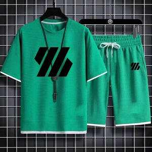 Sweatsuit Tee <b>T</b>-shirt Short Set Tracksuit Summer Clothes Piece 2 Sweat <b>T</b>-Shirt And <b>Track</b> Shorts Set For Men FIGHTER BRO - Product Image 5