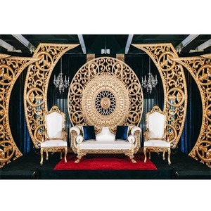 Escenario de eventos de boda Paneles de fibra dorada Decoración asiática musulmana Walima Tendencia personalizada Kenia DST Exportaciones Fabricante EE. UU. - Product Image 3