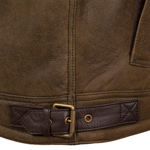 Chaqueta de bombardero de cuero para hombre de invierno personalizada para exteriores, a prueba de viento, anti-uv, transpirable, cuello vuelto, estilo cremallera, chaqueta de cuero para hombre - Product Image 4