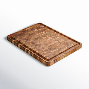 Tabla de cortar de grano final de madera de teca 17,75x13,5 personalizable, juego de tablas de utensilios de cocina ecológicas, características sostenibles rectangulares - Product Image 4