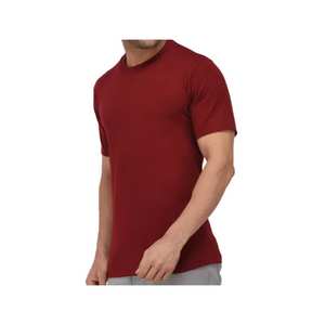 T-shirt en coton uni pour homme, col rond, doux, respirant, confortable, décontracté, vente en gros - Product Image 4