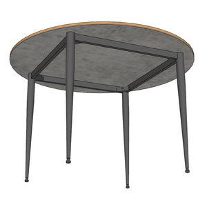 BA68165 120cm Round Dining <b>Table</b> Set Solid <b>Wood</b> Plywood with Tapered Iron Legs Resin <b>Table</b> <b>Top</b> for Hotels - Product Image 6