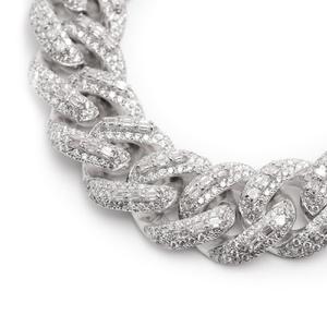 Stylish 10K White Gold Cuban <b>Chain</b> with Lab Grown Diamonds Classic <b>Iced</b> <b>Out</b> Necklace Jewelry for Mens Hip Hop Streetwear Fashion - Product Image 2