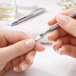 Dual-End Flat & Spoon End Stainless Steel Cuticle Pusher <b>Nail</b> <b>Tool</b> Non-Slip Grip Rust Resistant Reusable Manicure Instrument - Product Image 5