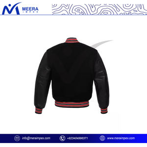 Chaqueta universitaria ligera y elegante para hombre con dobladillo clásico con cuello acanalado, ropa de abrigo de invierno perfecta para equipos - Product Image 4