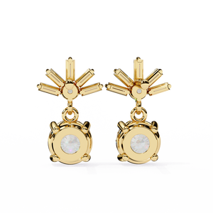 Boucles d'oreilles uniques en or 18 carats avec diamant de laboratoire, boucles d'oreilles de qualité supérieure - Product Image 6