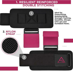 Crochets de musculation personnalisés avec logo, ensemble de crochets de musculation pour la salle de sport, sangles de poignet pour la musculation, tractions robustes - Product Image 6