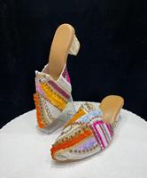 Jutti de mariée de qualité supérieure brodée à la main pour femmes, chaussures élégantes pour mariage et fiançailles, disponibles à la vente