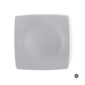 Durable Square Set of 6-pcs Ceramic Dinner Plates Grey Matte Finishing Nordic Minimalist Elegant Design Eclipse Excelsa - Product Image 1