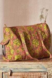 Sac de voyage en coton imprimé à la main en forme de pêche, écologique, décontracté, luxueux, grande capacité, durable, fermeture éclair - Product Image 5