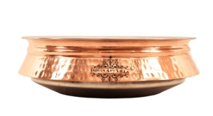 IndianArtVilla Pot à induction de conception martelée en cuivre en acier pur fabriqué à la main pour servir et cuisiner - Product Image 5