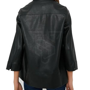 Top de cuero de alta calidad personalizado OEM tela informal estilo de moda ropa de calle Top de cuero - Product Image 4