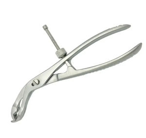 Pince de maintien d'os à rétention automatique de 7.5 pouces Mâchoire dentelée coudée de 19cm avec serrure Instrument orthopédique en acier inoxydable - Product Image 5