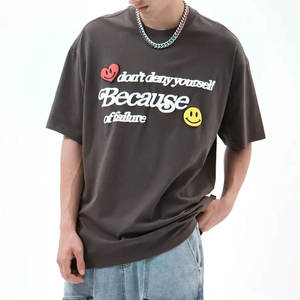 T-shirt d'été 100% coton léger pour hommes, coupe Boxy avec style pour impression bouffante pour un look à la mode - Product Image 1