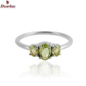 Exportateur en gros de bijoux fins de luxe, bague en argent sterling 925 avec trois pierres précieuses en onyx vert, cadeau de mariage pour femmes - Product Image 5