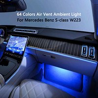 Nouveautés : 64 couleurs, éclairage ambiant LED pour grille d'aération Mercedes Benz Classe S W223, lampe d'ambiance lumineuse pour sortie d'air conditionné