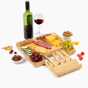 Venta caliente nueva tabla de queso de madera Madera de mango perfecta para utensilios de cocina de acero inoxidable para servir y cortar uso - Product Image 1
