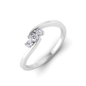 925 Sterling Silver Classic Vintage Engagement <b>Ring</b> Brilliant Cut Bezel Setting Lab Grown Three Stone Diamond IGI Certified - Product Image 1