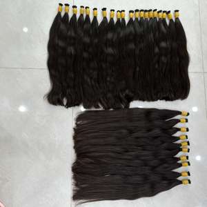 MATERIAL PRIMO PARA BLANQUEAR COLORES EXTENSIONES DE CABELLO HUMANO VIETNAMÉS ALINEADO DE CUTICULA NEGRA RECTA NATURAL DE UN SOLO DONANTE - Product Image 5