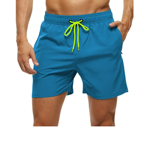2024 nouveau short de course décontracté pour hommes en gros personnalisé taille élastique Polyester/coton couleur unie cordon de bain maille séchage rapide - Product Image 2