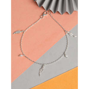 Chevillères/Payals 100 % argent 925 véritable pour femmes et jeunes filles, style mignon avec diamant comme pierre principale pour les chrétiennes - Product Image 2