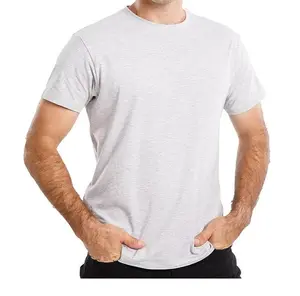 Men's Short Sleeve Organic Cotton/Spandex Crew T shirt Available from Bangladesh Wholesale Stock from Factory