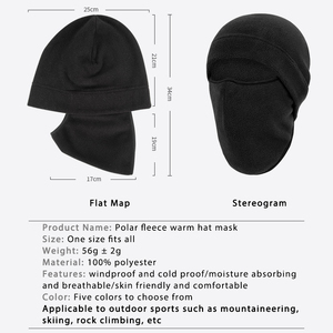 Windproof Polyester Winter Fleece Face Ski <b>Mask</b> Spandex Balaclava for Adults One-Size Headwear Character Style Daily Use Travel - Product Image 2