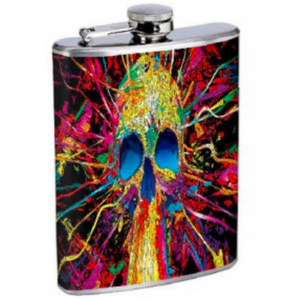 Flacon de hanche imprimé en acier inoxydable enduit d'émail Flacon de poche anti-fuite durable et élégant pour les voyages en plein air et les cadeaux - Product Image 3