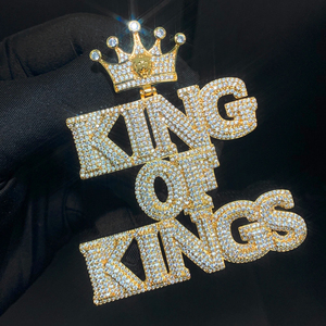 Most Selling Custom VVS Iced Out Hip Hop Letter Pendant 925 Sterling Silver Dazzling VVS Moissanite Diamond Pendant <b>Jewelry</b> - Product Image 1