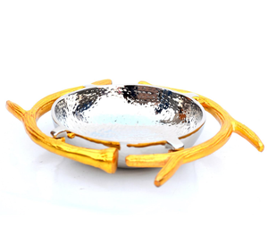 Poignée de cerf doré en métal avec bol argenté décoration de table de mariage fruits dessert fruits secs bols de service maison cuisine table à manger - Product Image 1