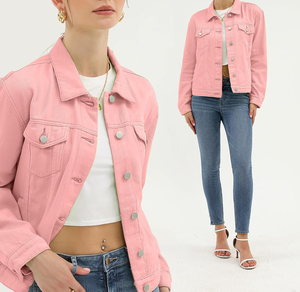 Chaqueta vaquera para mujer hecha a medida, ligera, fácil de usar, de tendencia superior, transpirable, superventas, chaqueta vaquera para mujer hecha a medida - Product Image 2