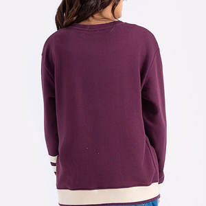 Nueva moda mujer algodón Sudadera Mujer largo liso algodón sudaderas suéter mejor calidad 100% algodón moda sudaderas - Product Image 3