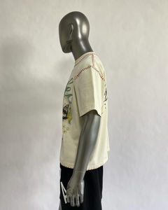 Custom Puff Impreso Logo Acid Wash Venta al por mayor Vintage 100% Algodón Hip Hop Blanco Oversized Loose fit Camiseta para hombres - Product Image 3